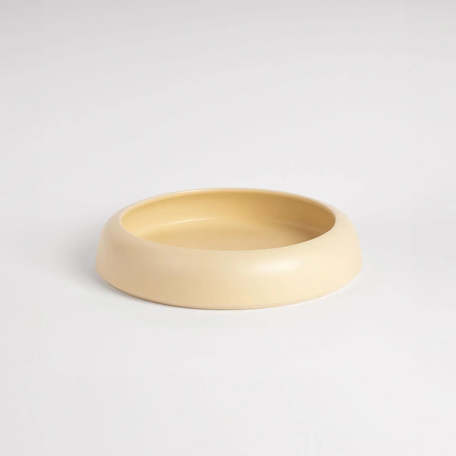 Decorative Bowl with Sculptural Design - Pale Yellow
