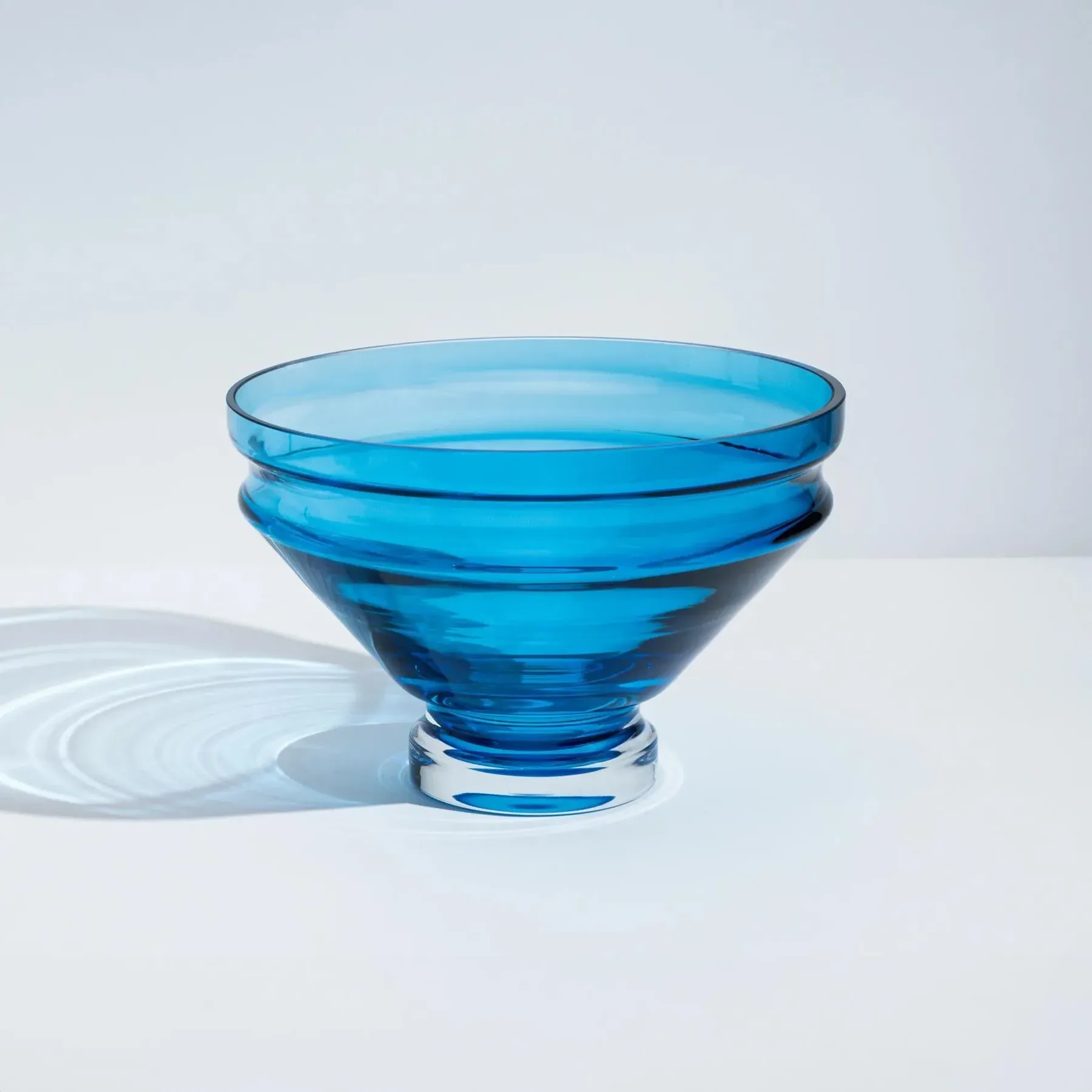 Large Bowl with Angular Design - Green, Glass