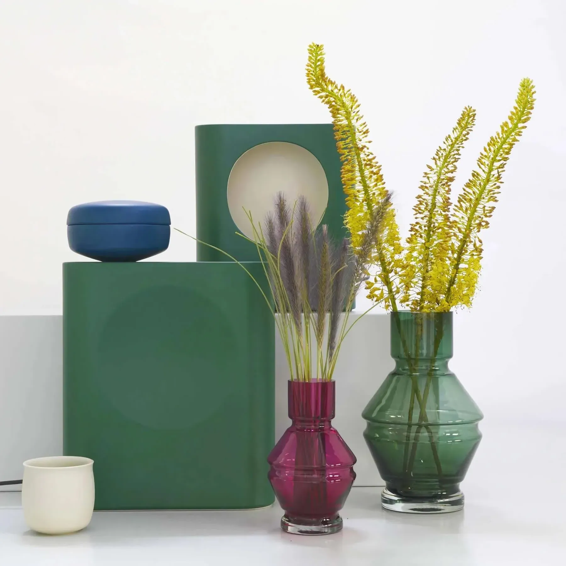 Large Vase with Angular Design - Red, Glass