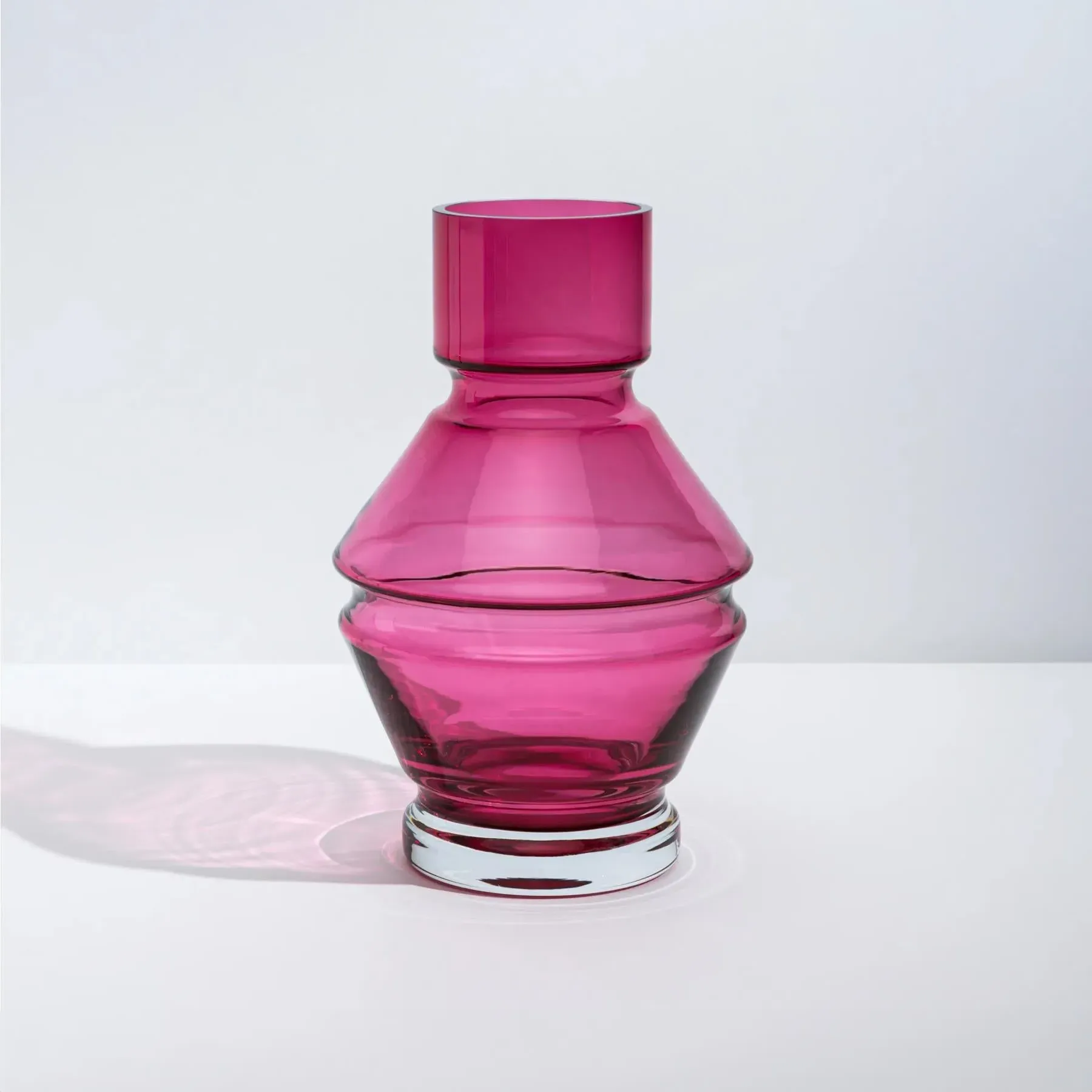 Large Vase with Angular Design - Red, Glass