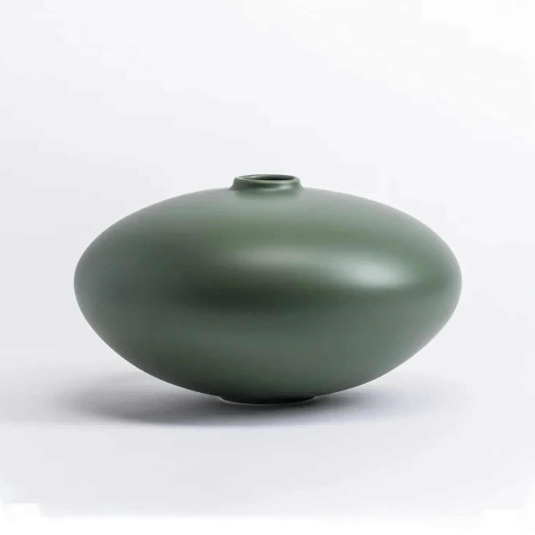 Large Vase with Elegant Foot - Green, Earthenware