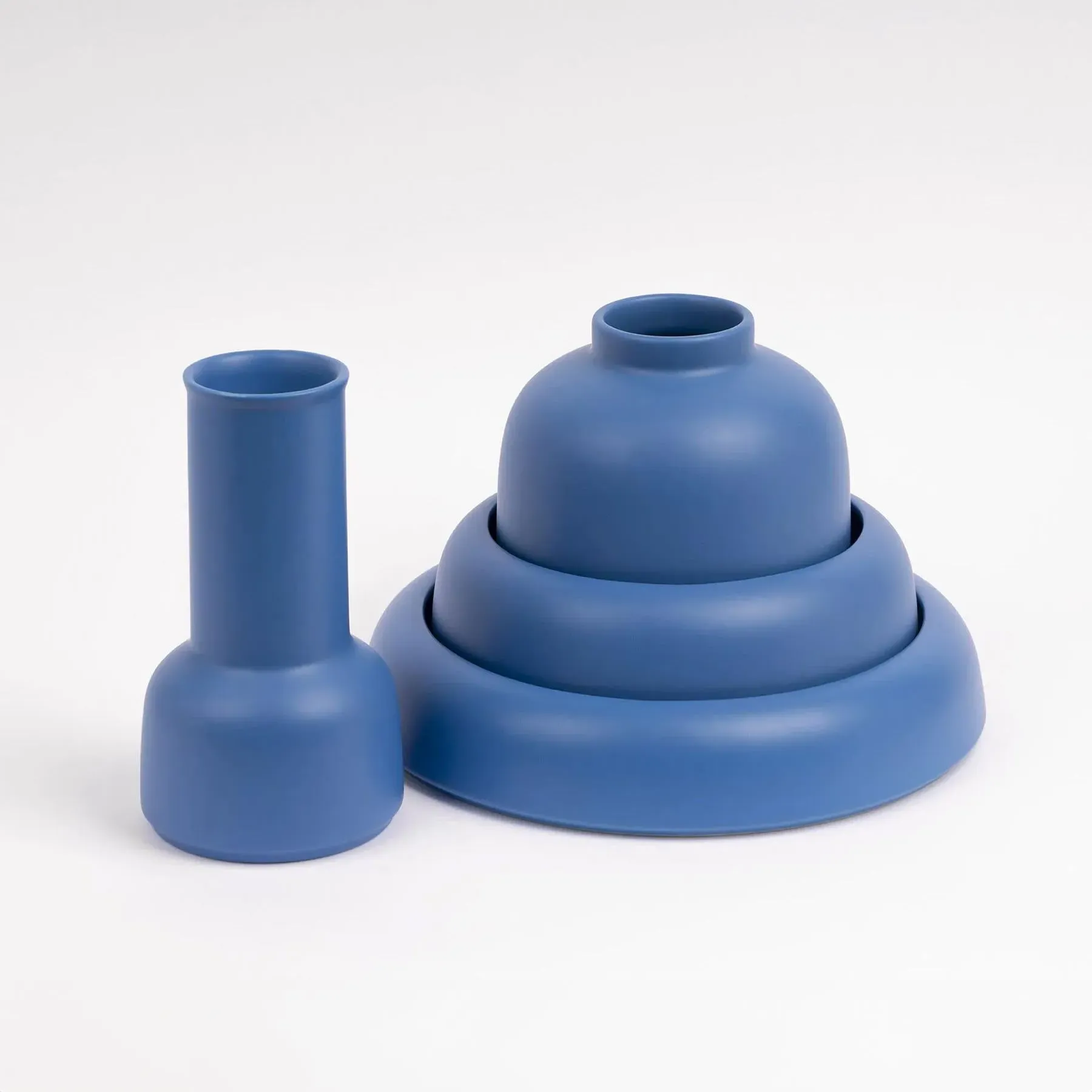 Sculptural Bowl with Stacking Design - Pink, Ceramic