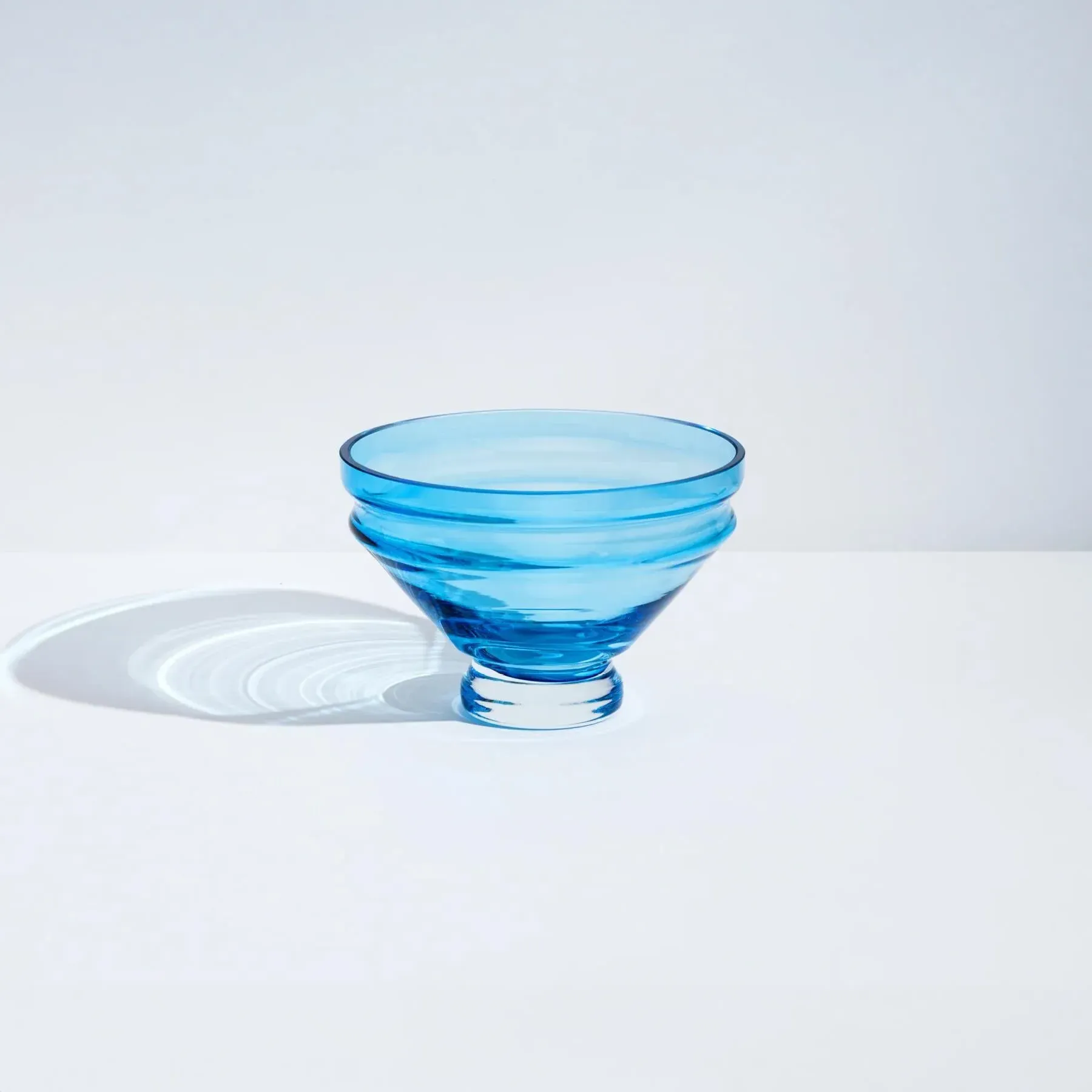 Small Bowl with Angular Design - Blue, Glass image