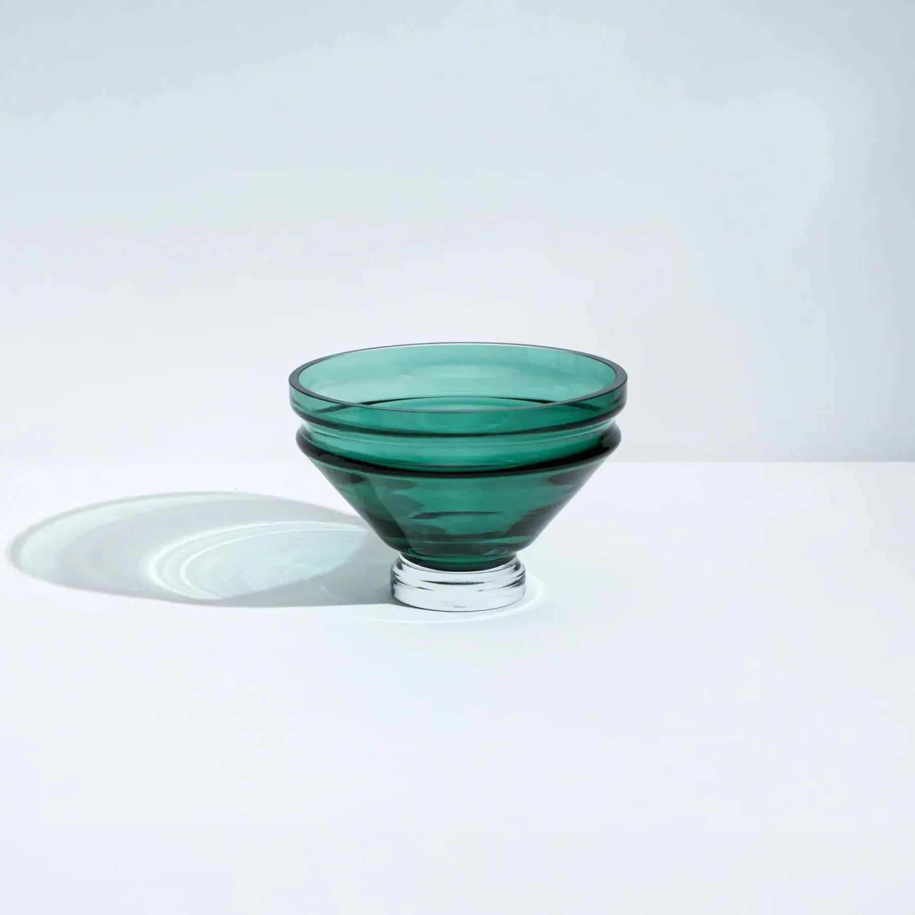 Small Bowl with Angular Design - Green, Glass