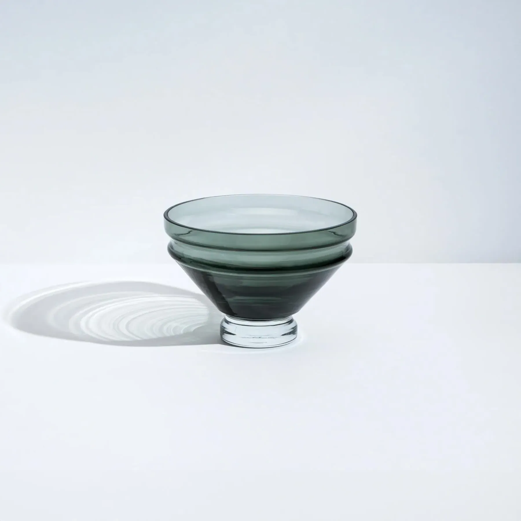 Small Bowl with Angular Design - Grey, Glass