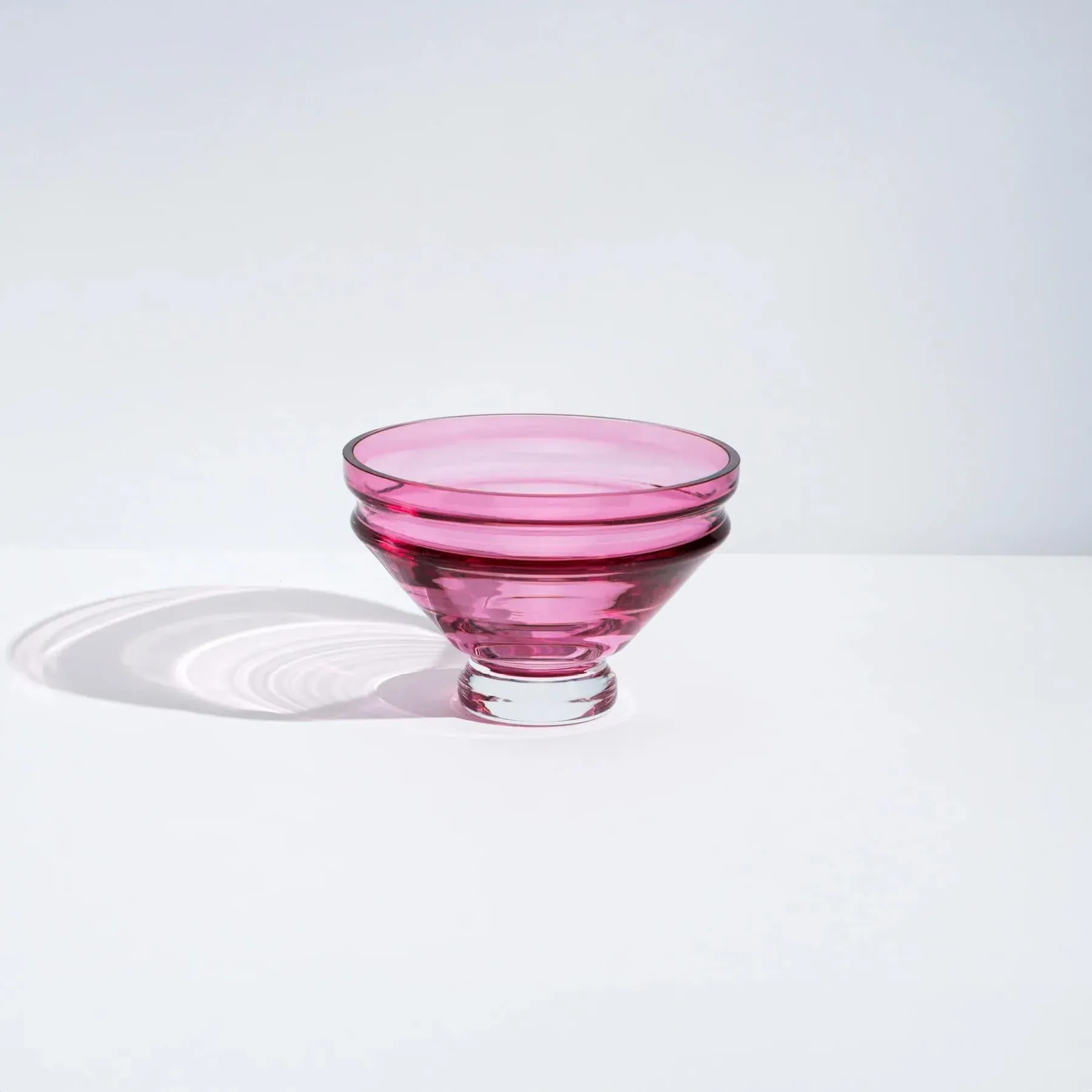 Small Bowl with Angular Design - Red, Glass