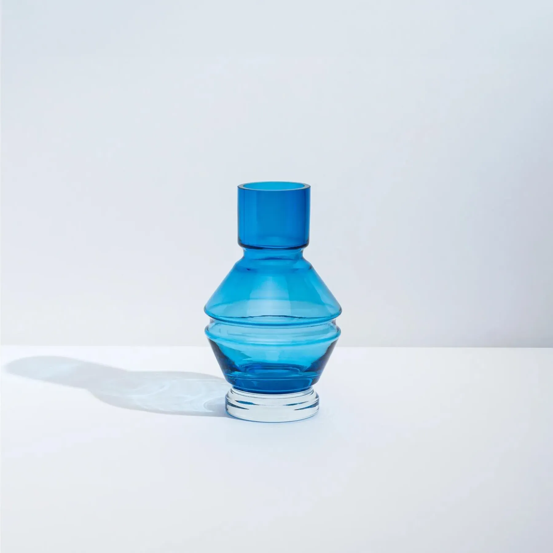 Small Vase with Angular Design - Blue, Glass
