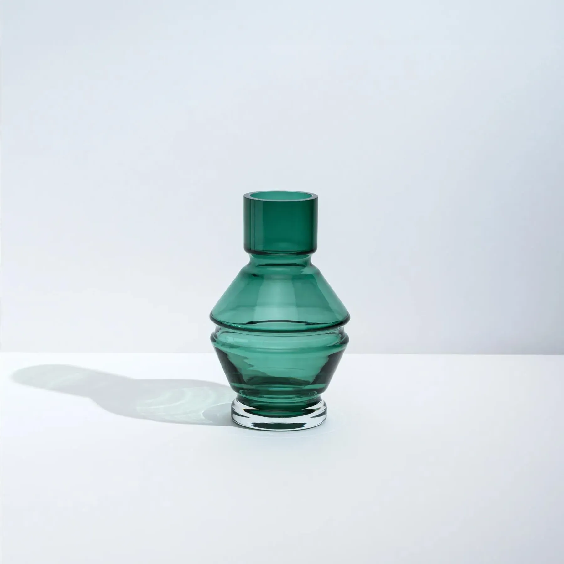 Small Vase with Angular Design - Green, Glass