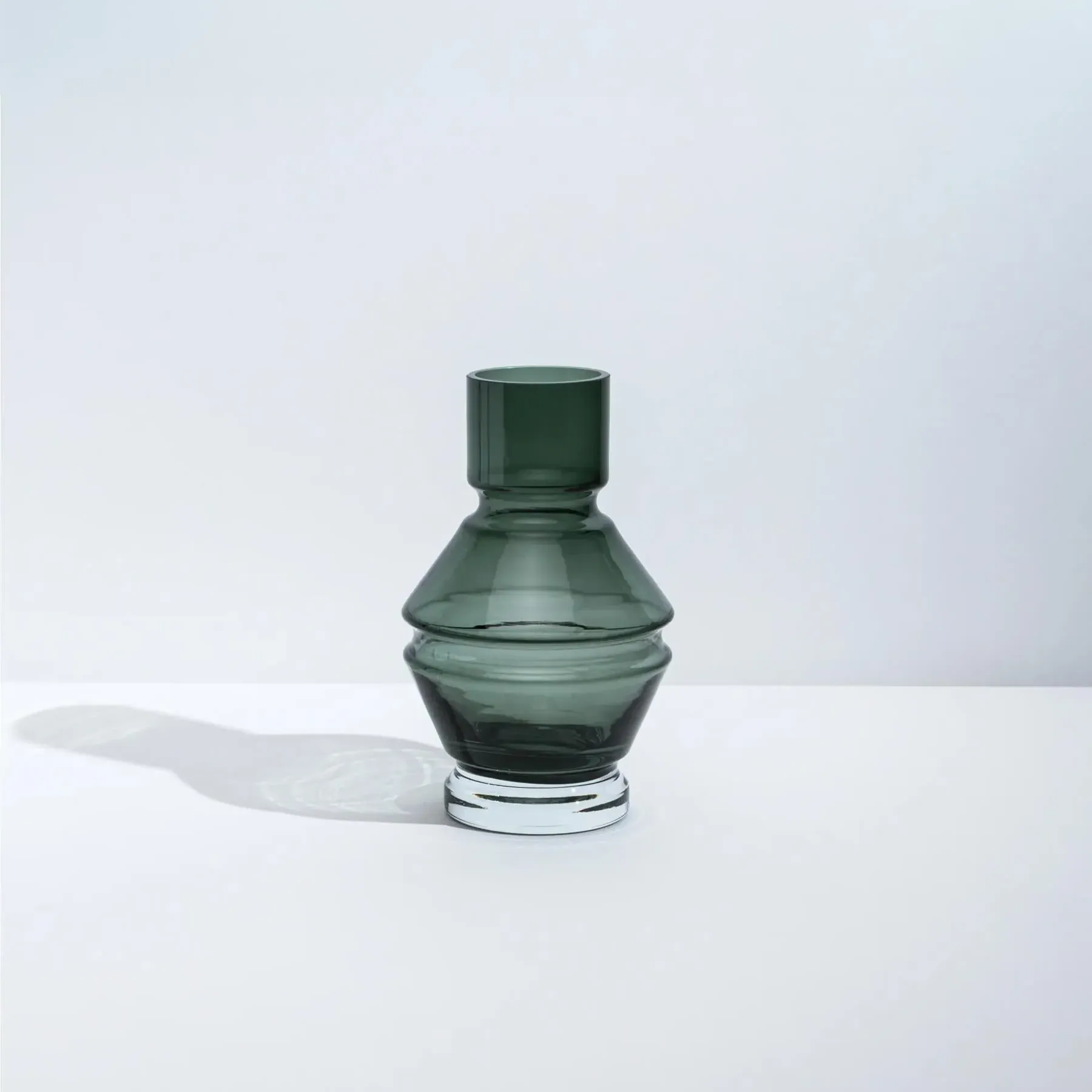 Small Vase with Angular Design - Grey, Glass