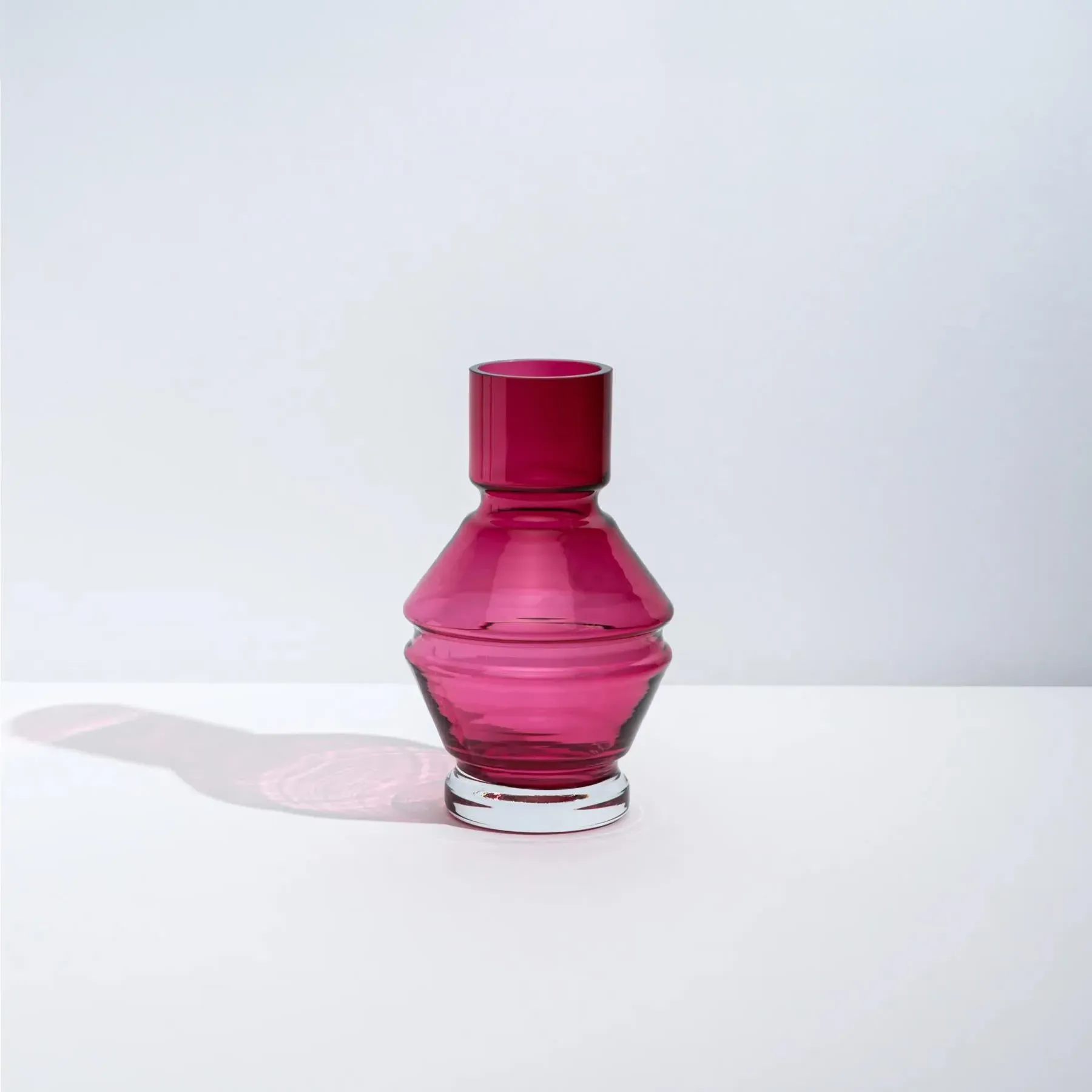 Small Vase with Angular Design - Red, Glass