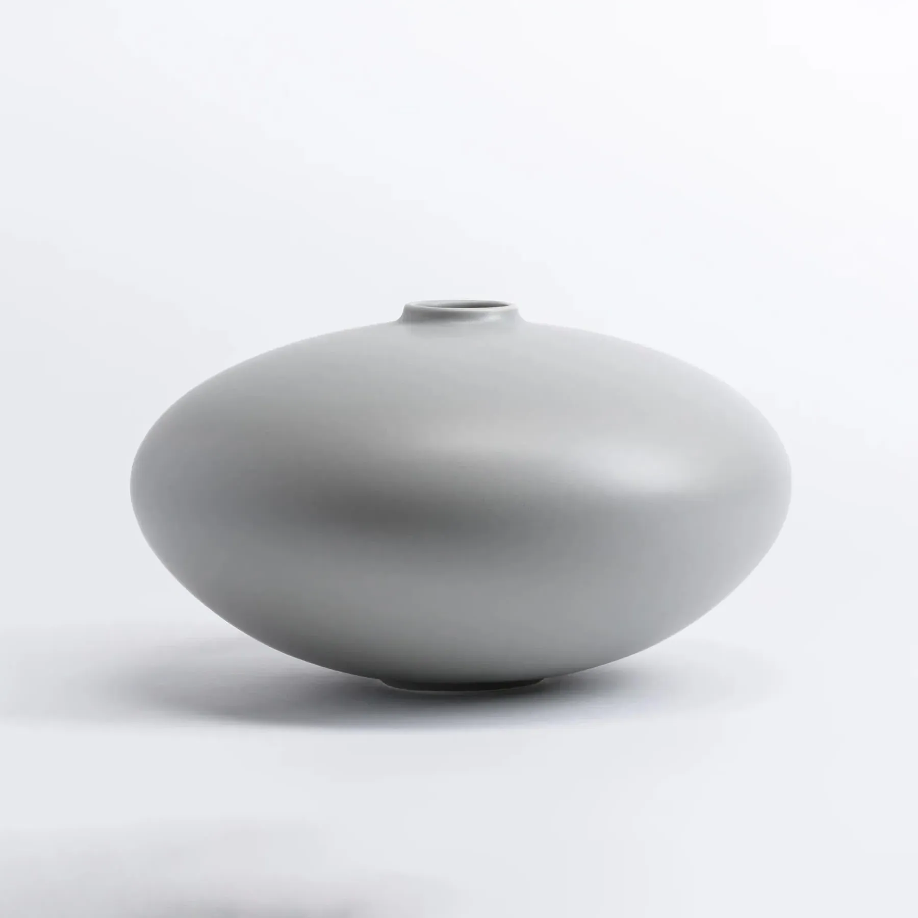 Small Vase with Elegant Foot - Grey, Earthenware