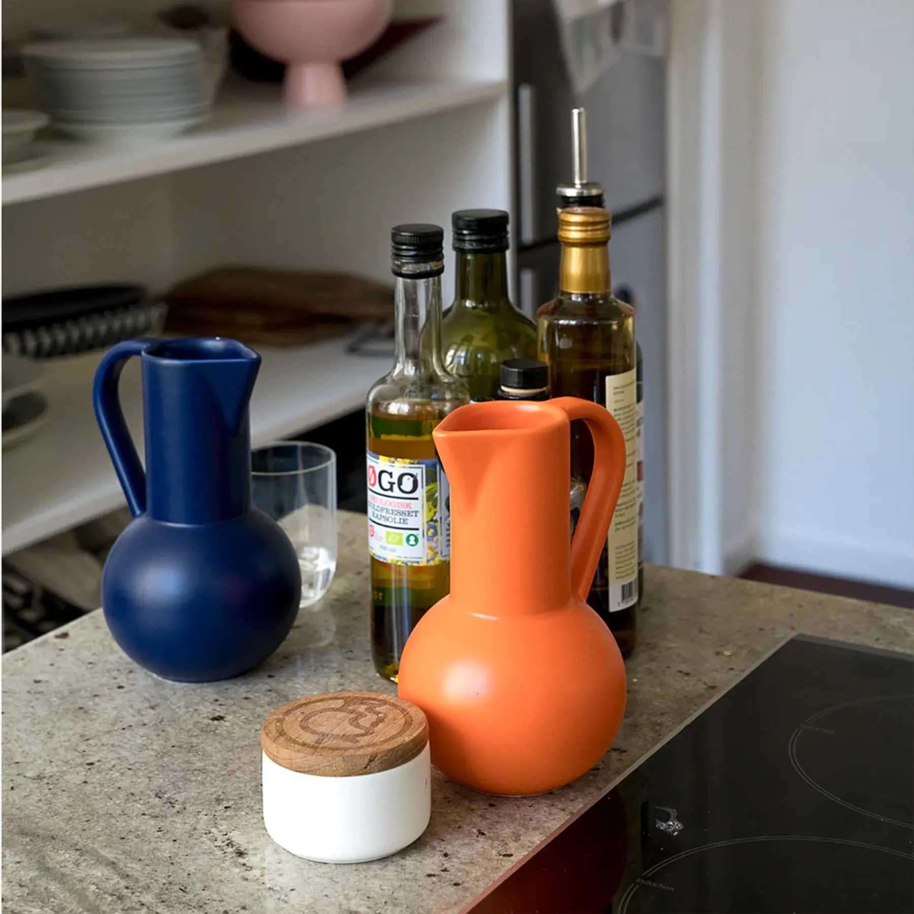 Strom Medium Jug - Vibrant Orange, Earthenware