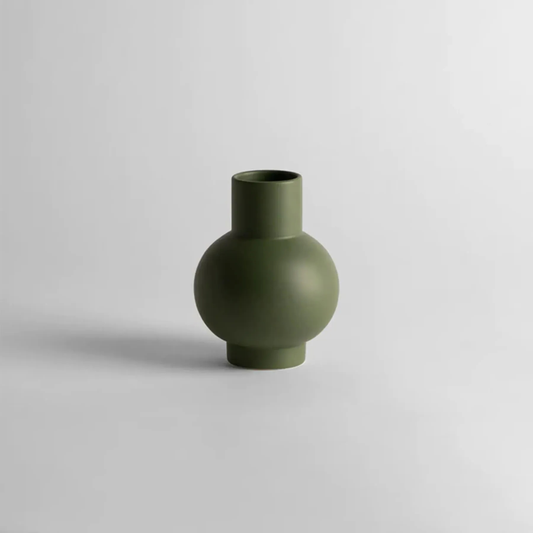 Strom Small Vase - Deep Green, Earthenware