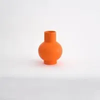 Strom Small Vase - Vibrant Orange, Earthenware