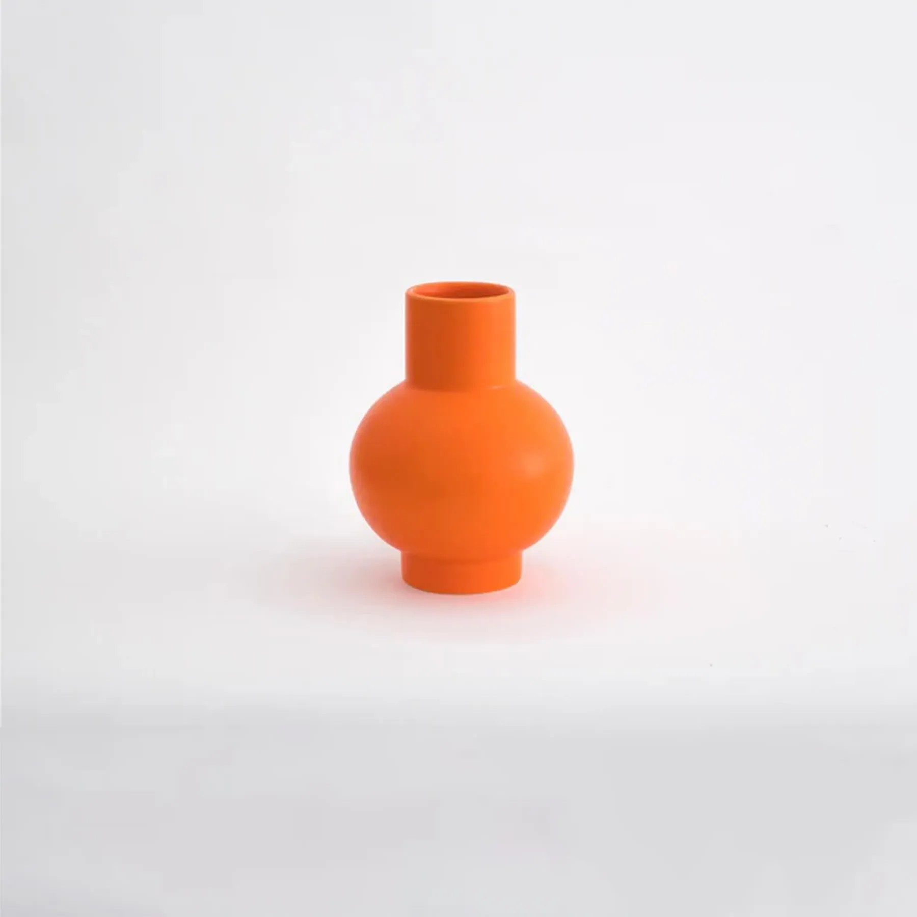 Strom Small Vase - Vibrant Orange, Earthenware