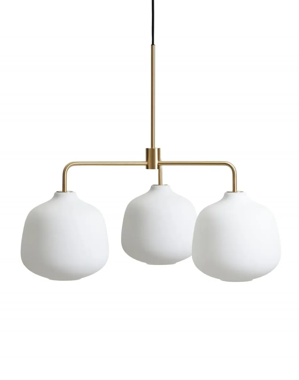 3-Light Cluster Pendant - Brass, Glass