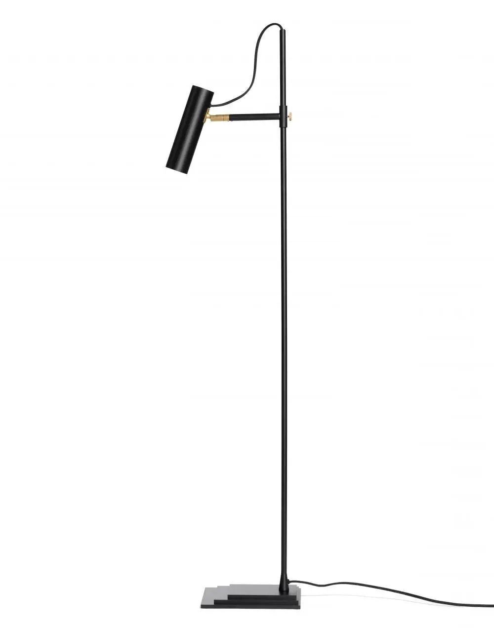 Floor Lamp with Brass Details - Grey, Iron