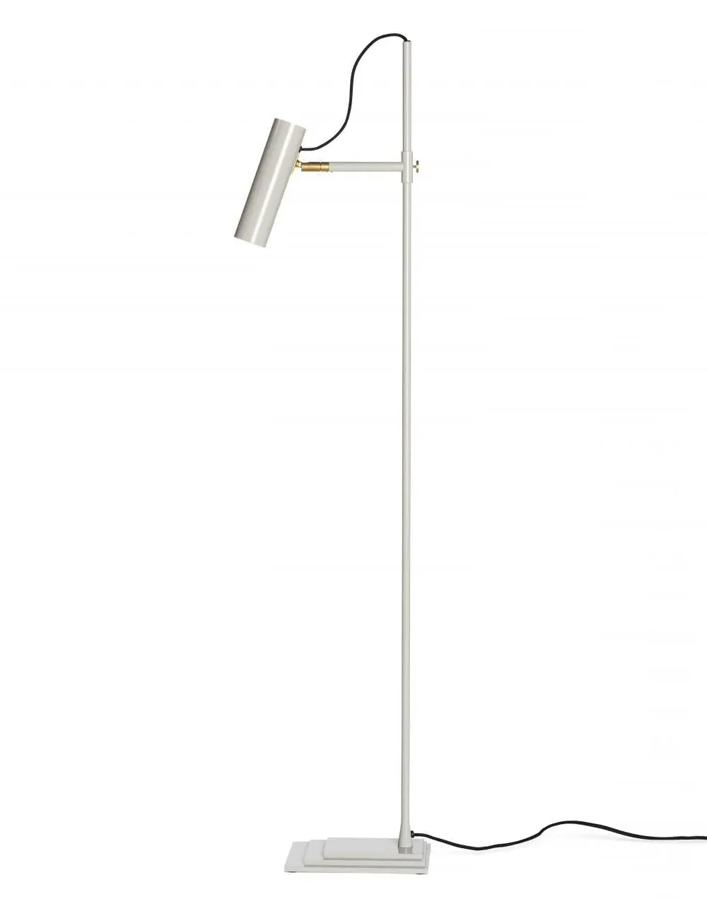 Floor Lamp with Brass Details - Grey, Iron