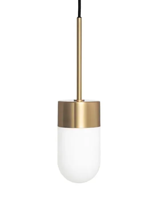 Vox Pendant Light with Brass Ceiling Rose - Brass, Opal Glass