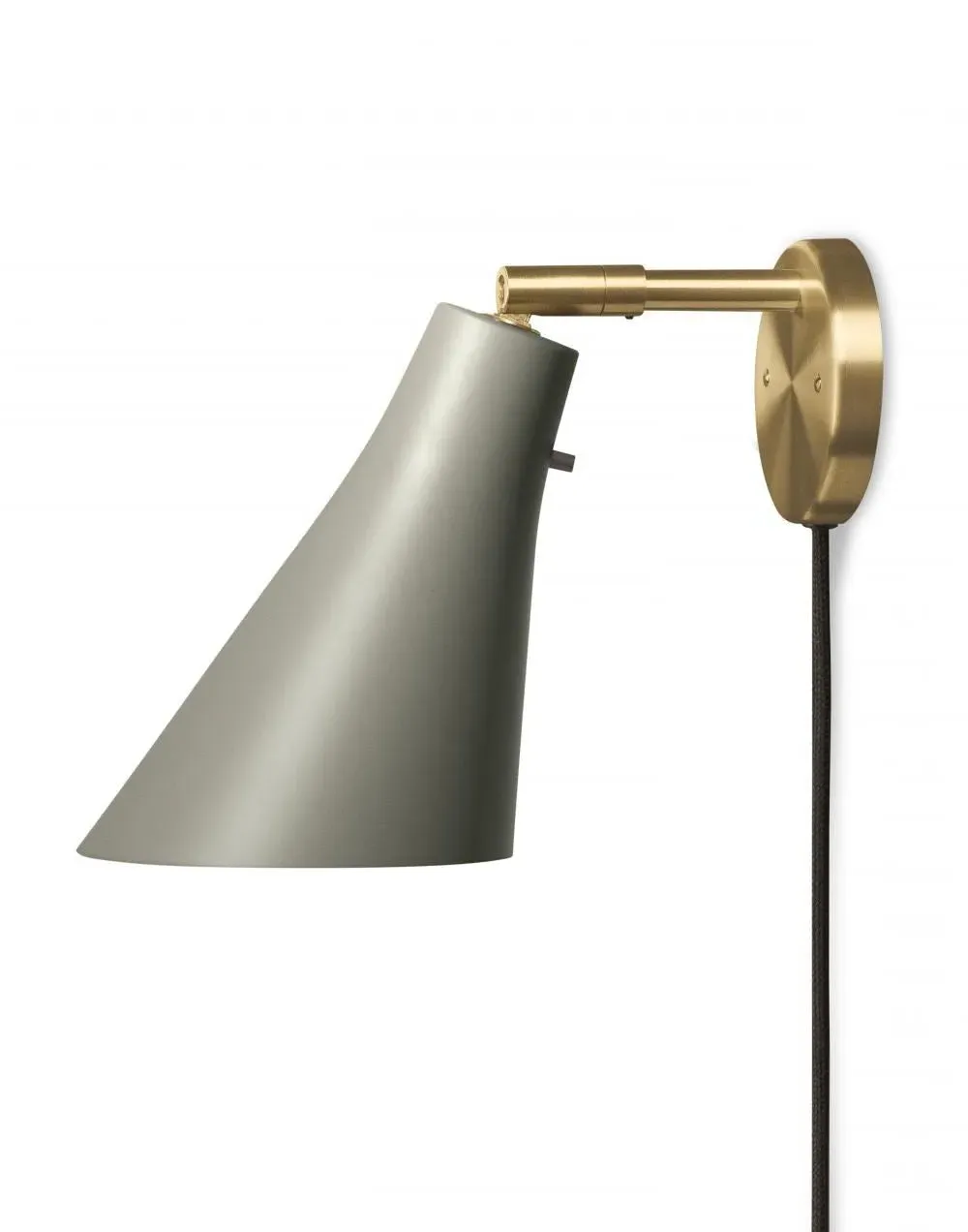 Wall Light with Switch - Silk Grey, Brass