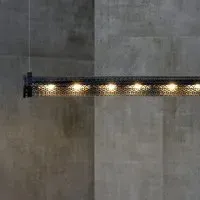 Grid Pendant Light with LED - Coal, Metal