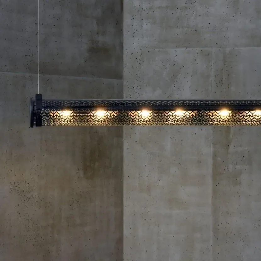 Grid Pendant Light with LED - Coal, Metal