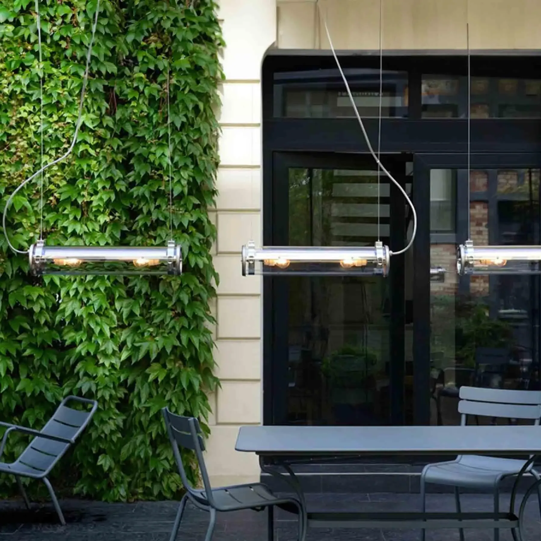 Industrial Pendant Light with Filament LED - Glass