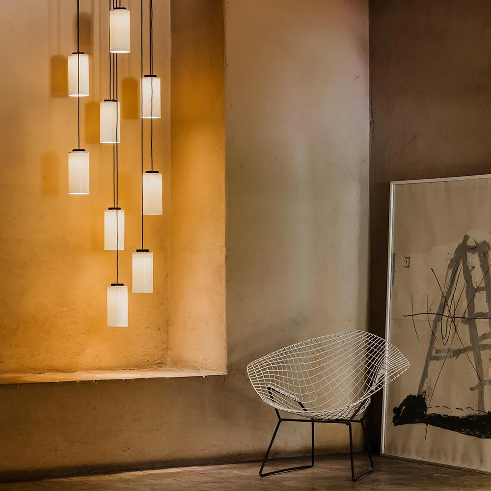 5-Light Cluster Pendant Light - White, Glass