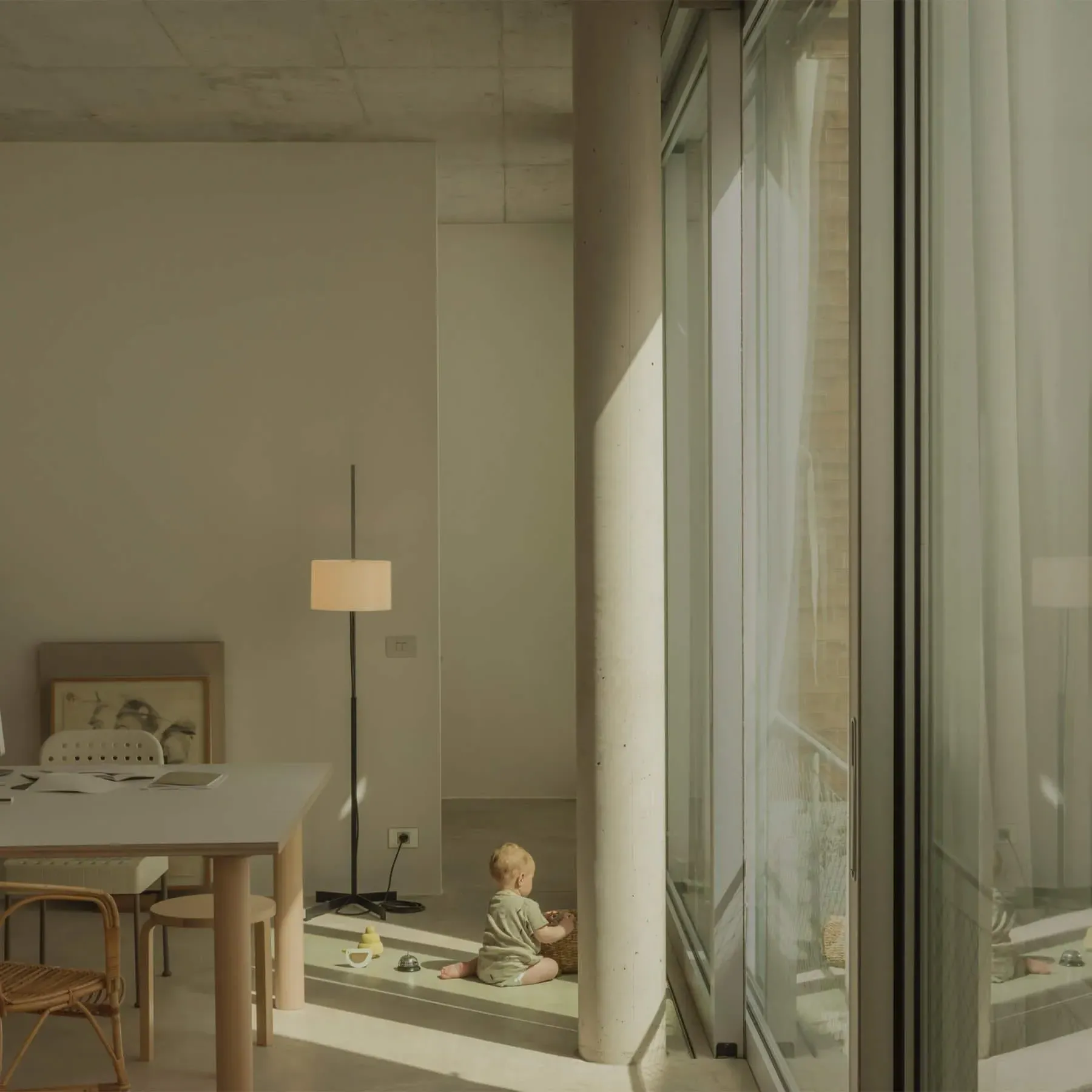 Adjustable Floor Lamp - Chrome, Metal