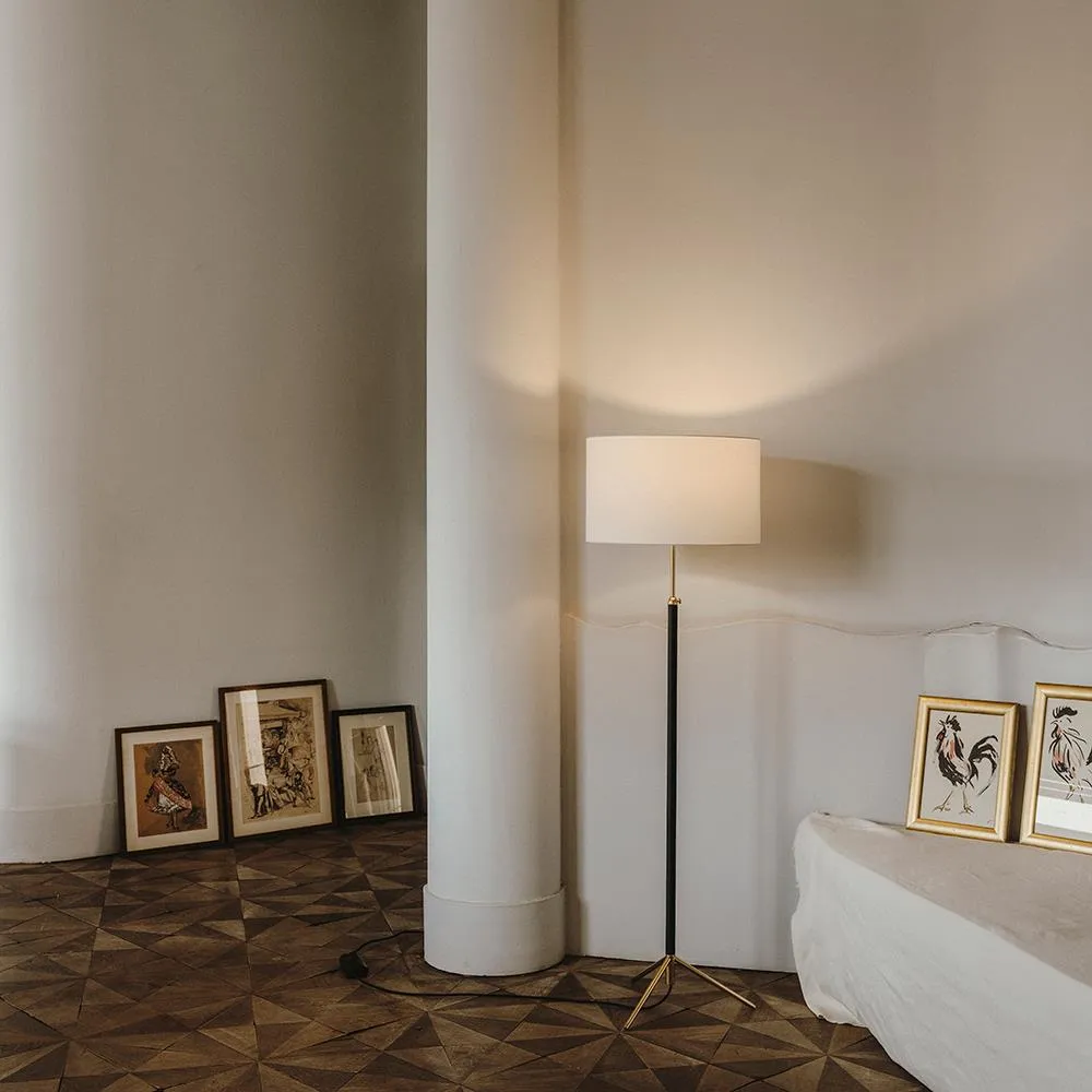 Adjustable Floor Lamp with Tripod Base - Black