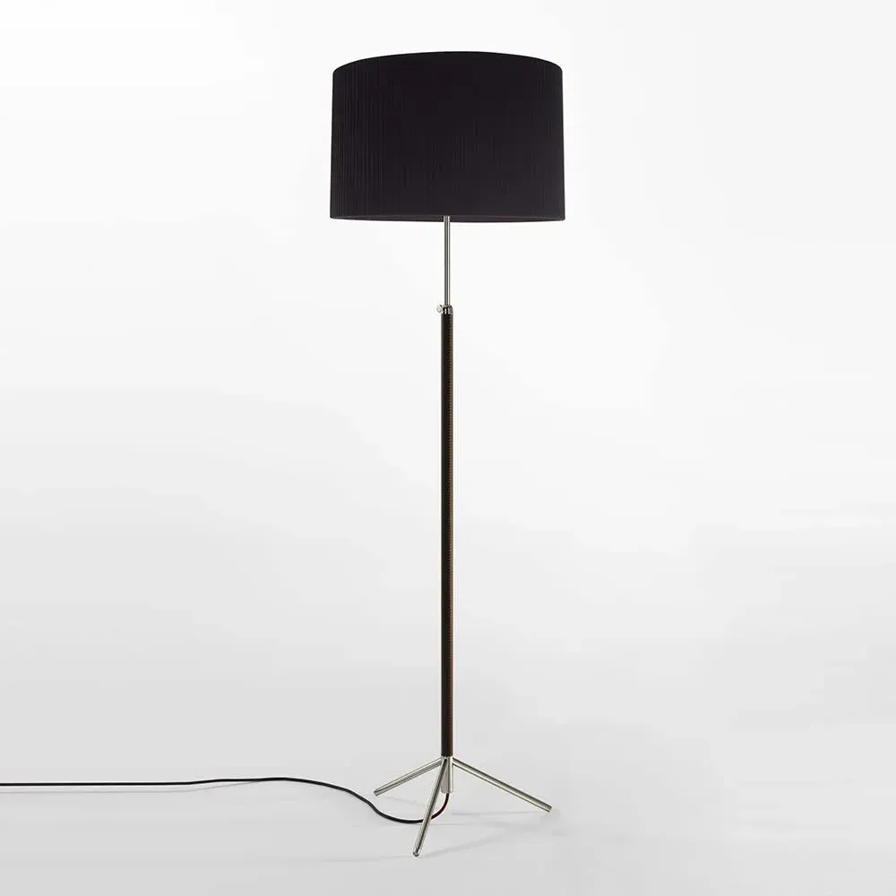 Adjustable Floor Lamp with Tripod Base - Black