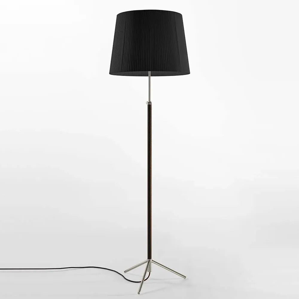 Adjustable Floor Lamp with Tripod Base - Black