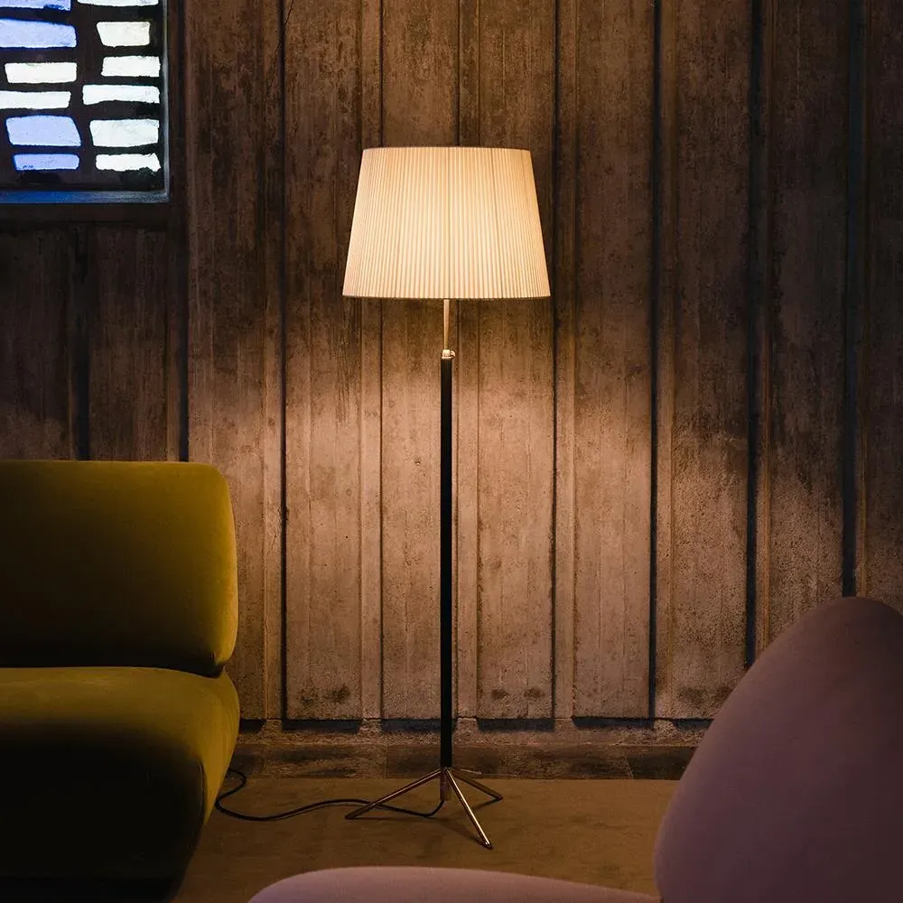 Adjustable Floor Lamp with Tripod Base - Natural