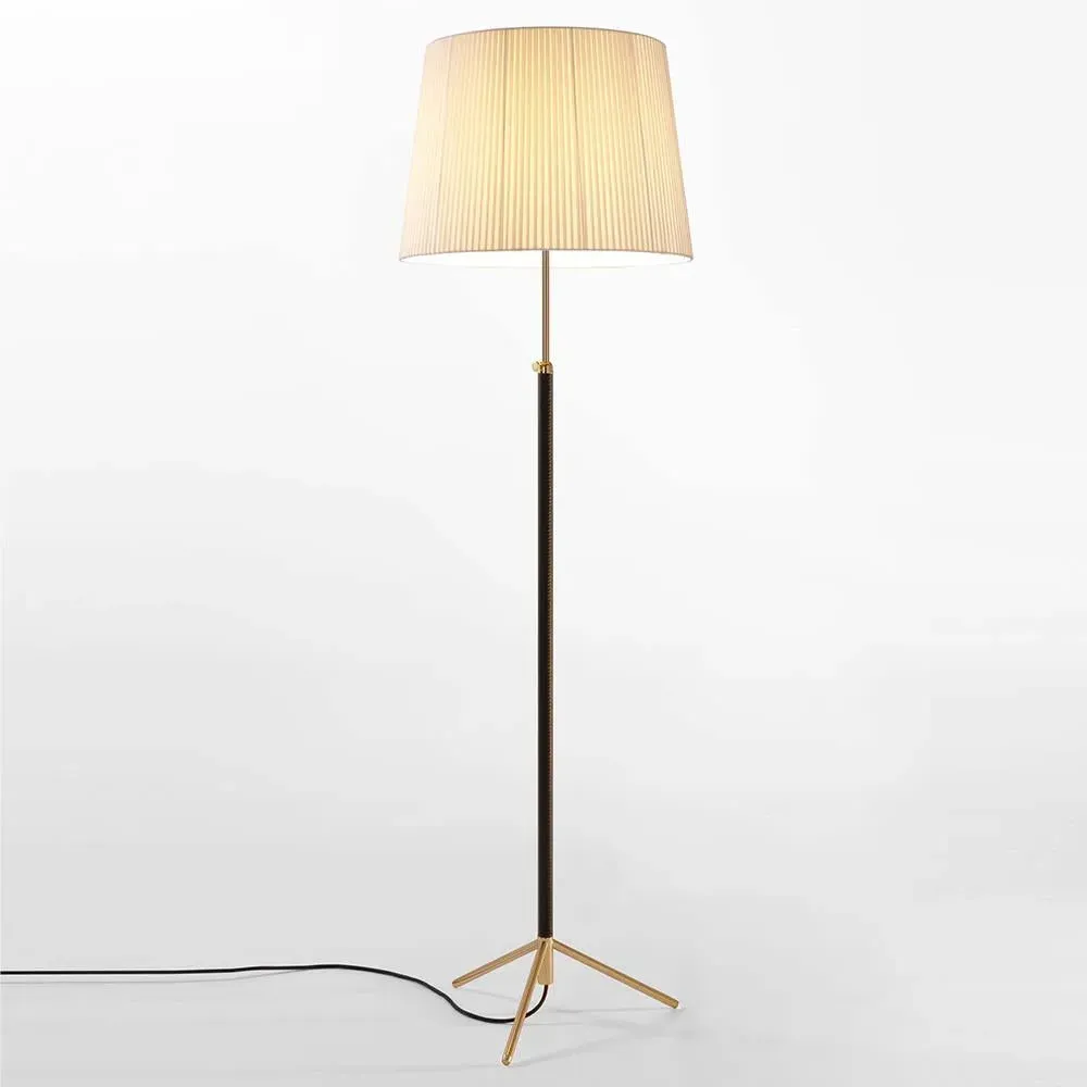 Adjustable Floor Lamp with Tripod Base - Natural