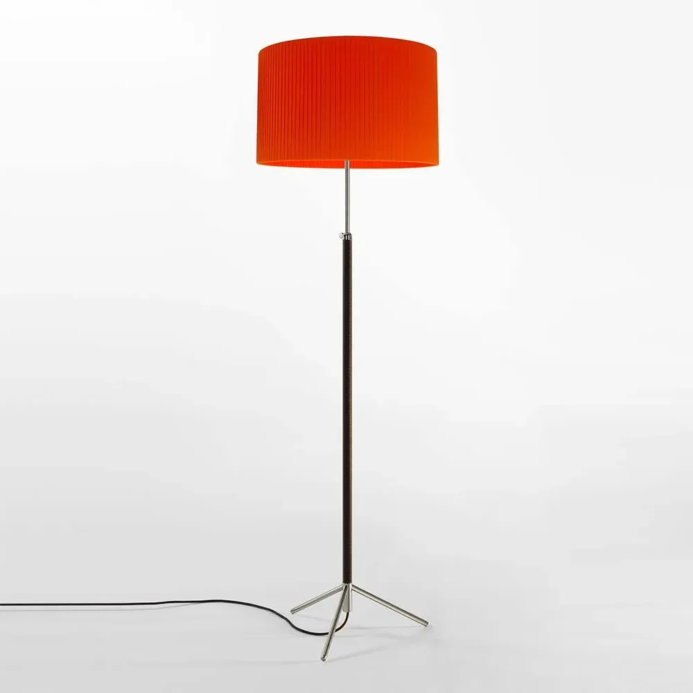 Adjustable Floor Lamp with Tripod Base - Red