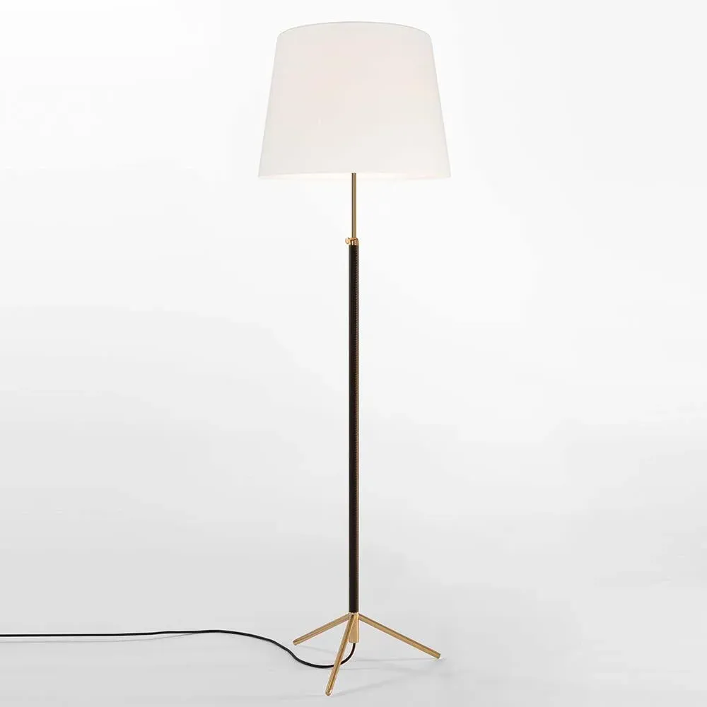 Adjustable Floor Lamp with Tripod Base - Red