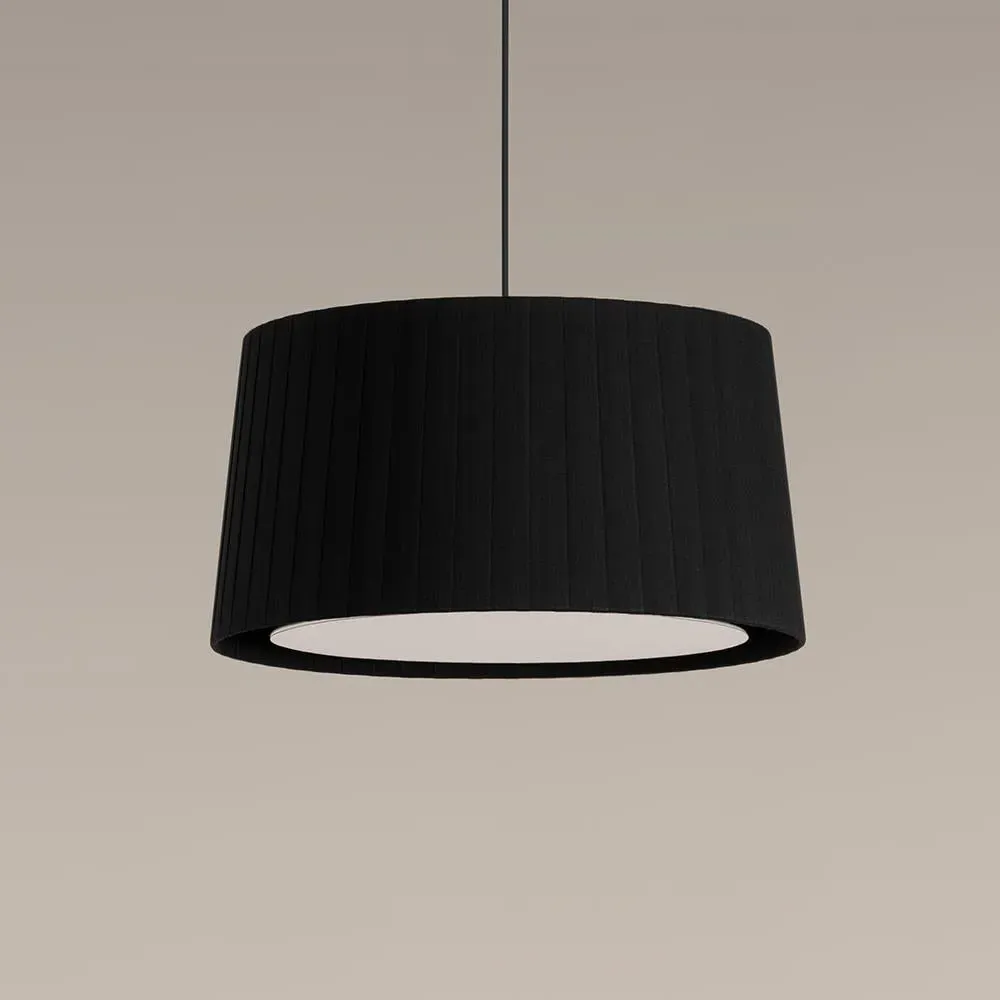 Double Pendant Light with Diffuser - Black, Fabric