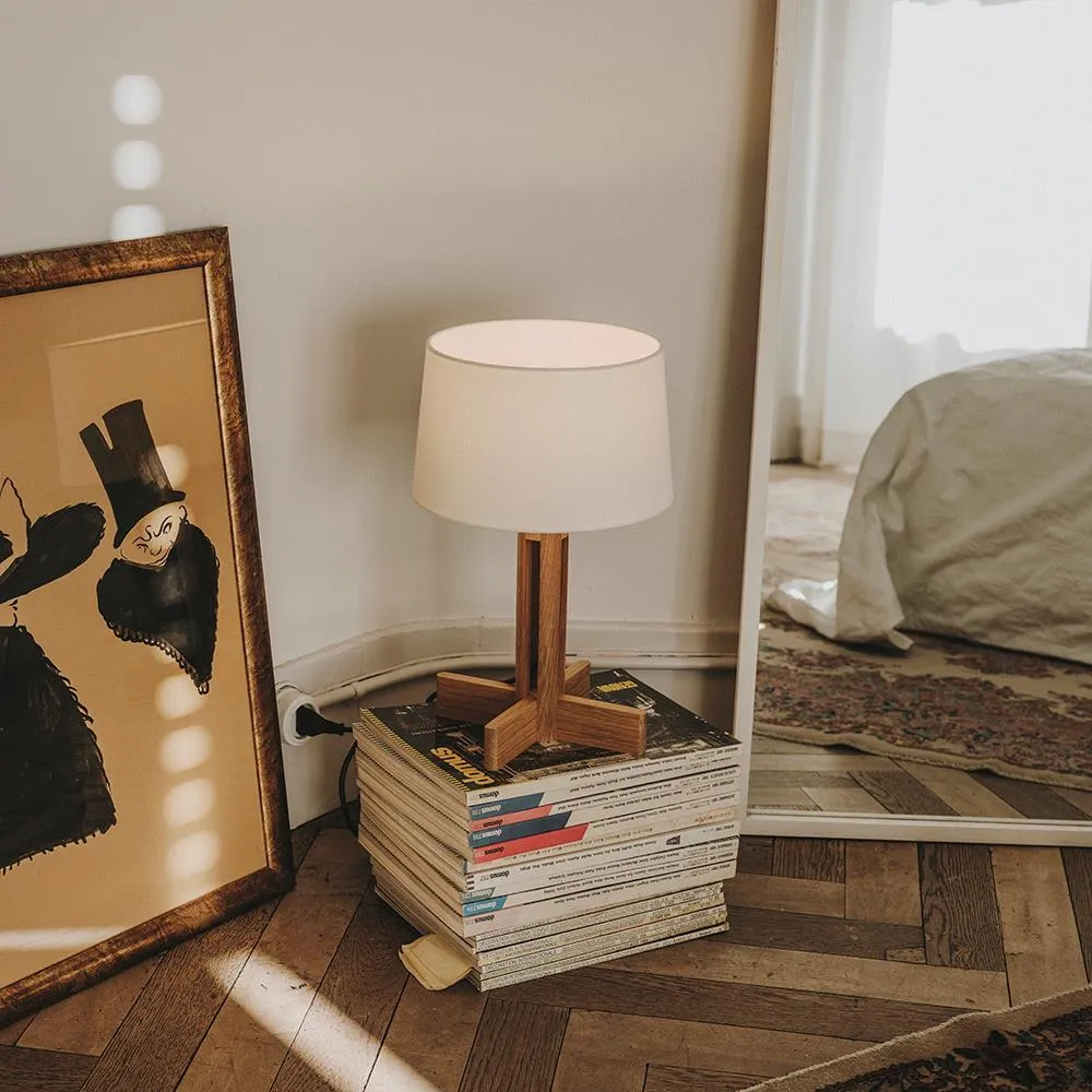 Fad Menor Table Lamp - White, Oak