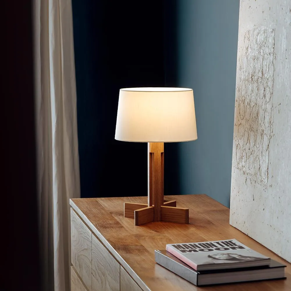 Fad Menor Table Lamp - White, Oak