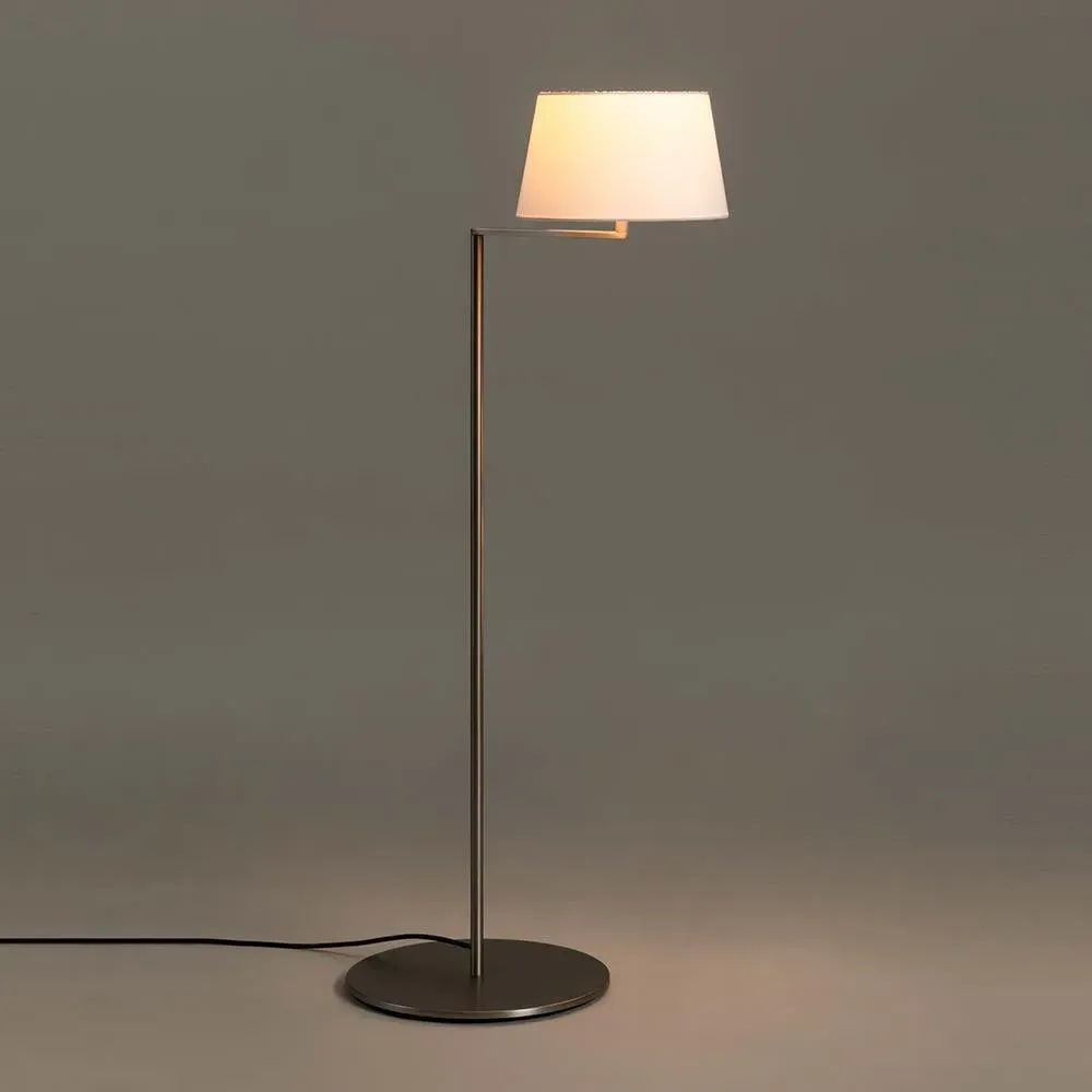 Floor Lamp with Rotating Shade - White, Linen