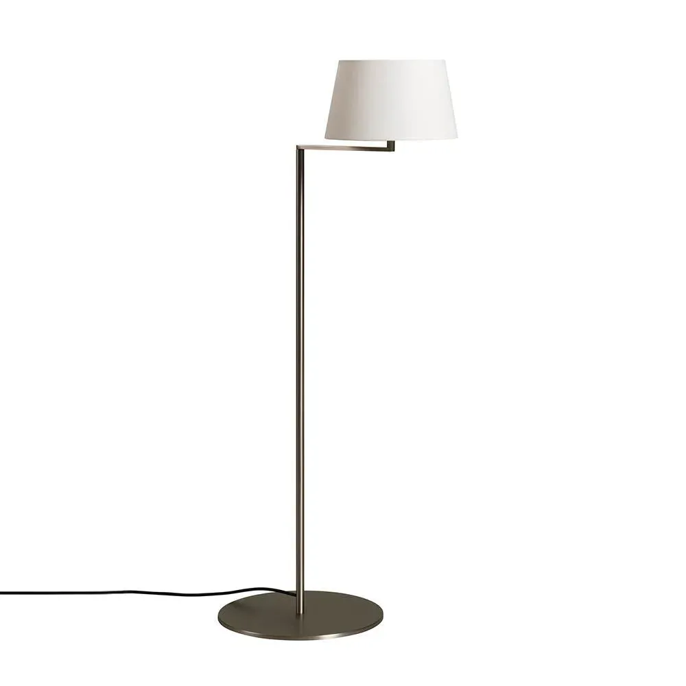Floor Lamp with Rotating Shade - White, Linen image