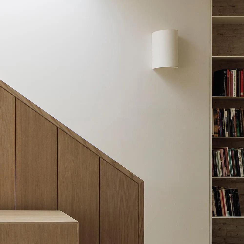 Geometric Wall Light - White, Linen