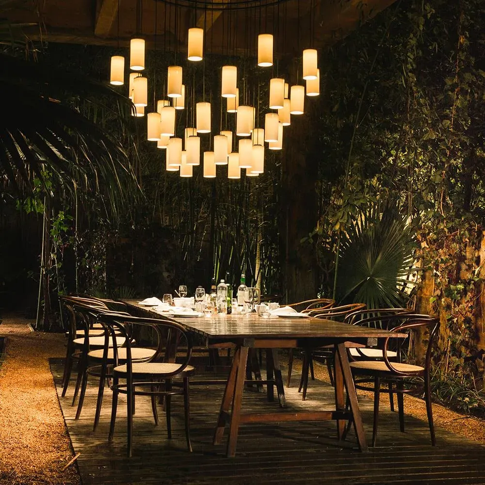 Medium Chandelier with Rings - White, Porcelain