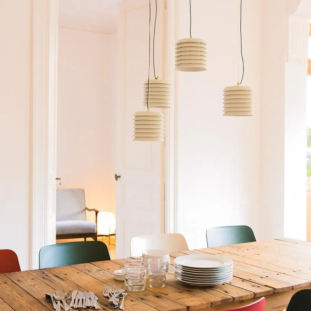 Pendant Light with Disc Design - Nude Rose, Metal