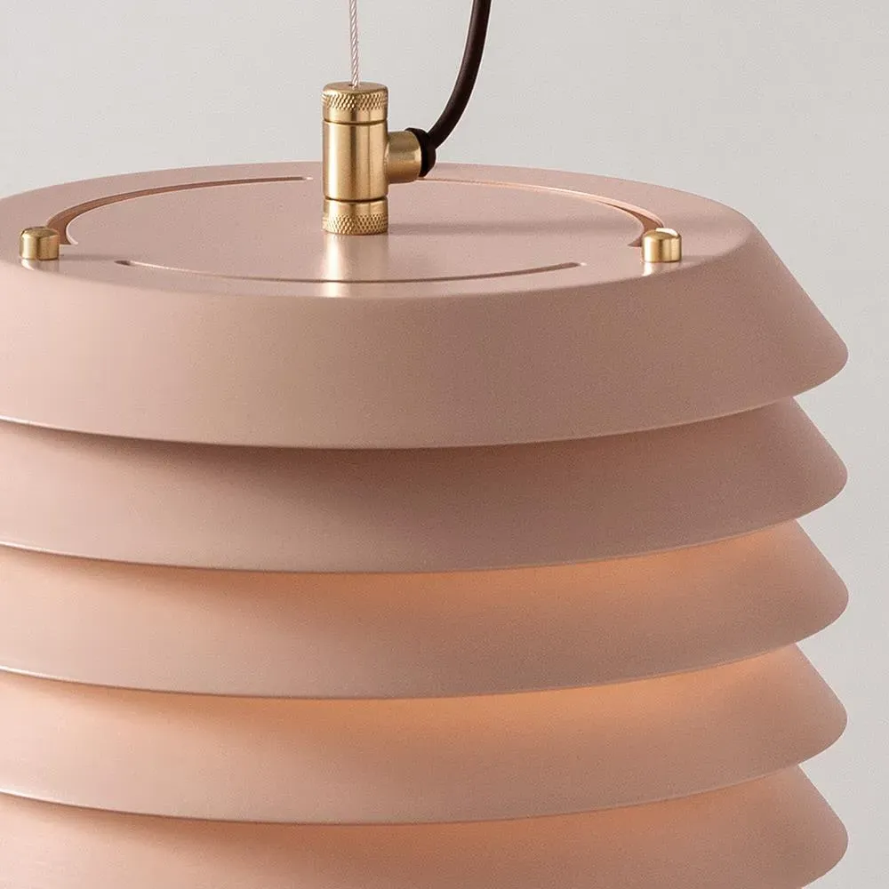 Pendant Light with Disc Design - Nude Rose, Metal