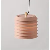 Pendant Light with Disc Design - Nude Rose, Metal