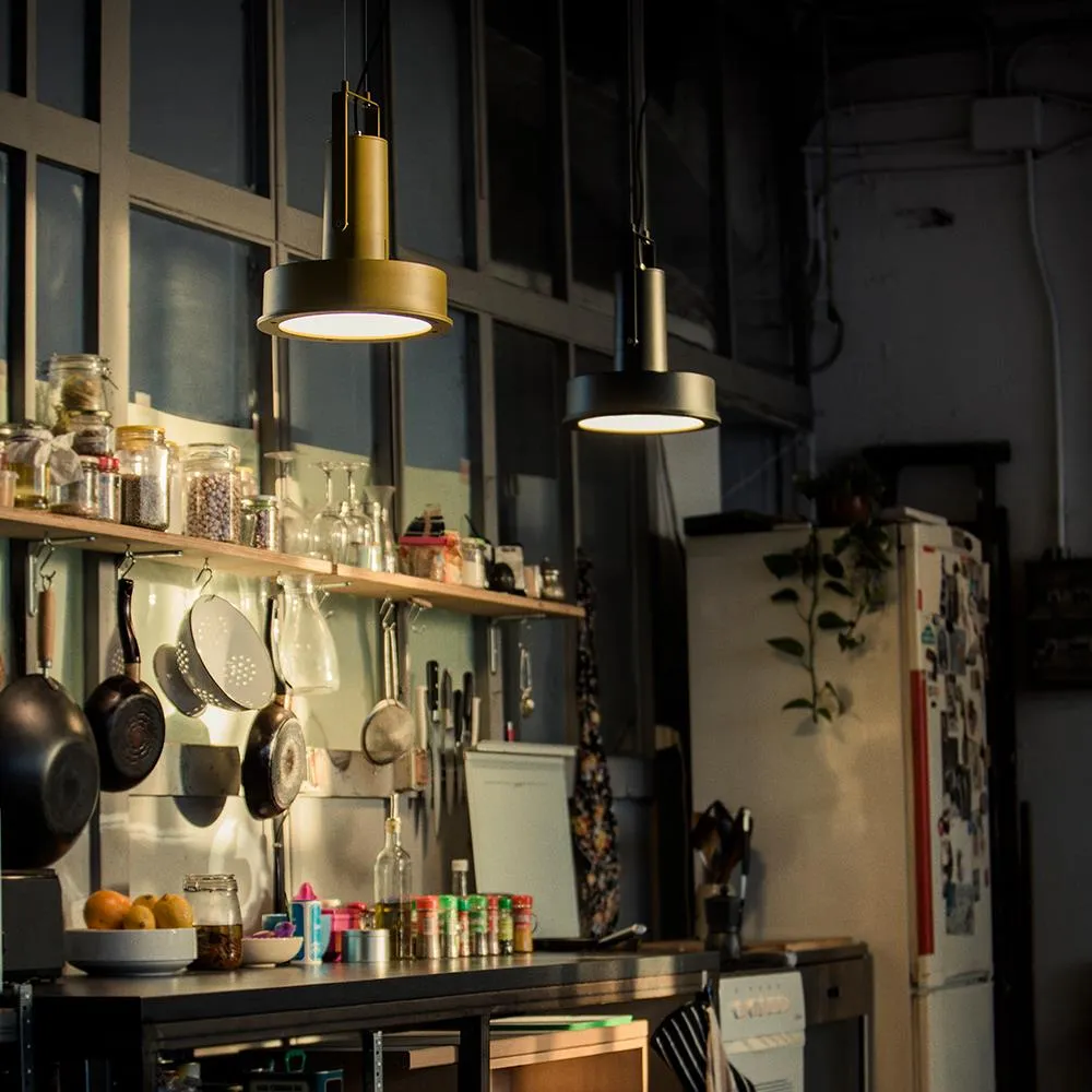 Pendant Light with LED Technology - Green, Aluminium