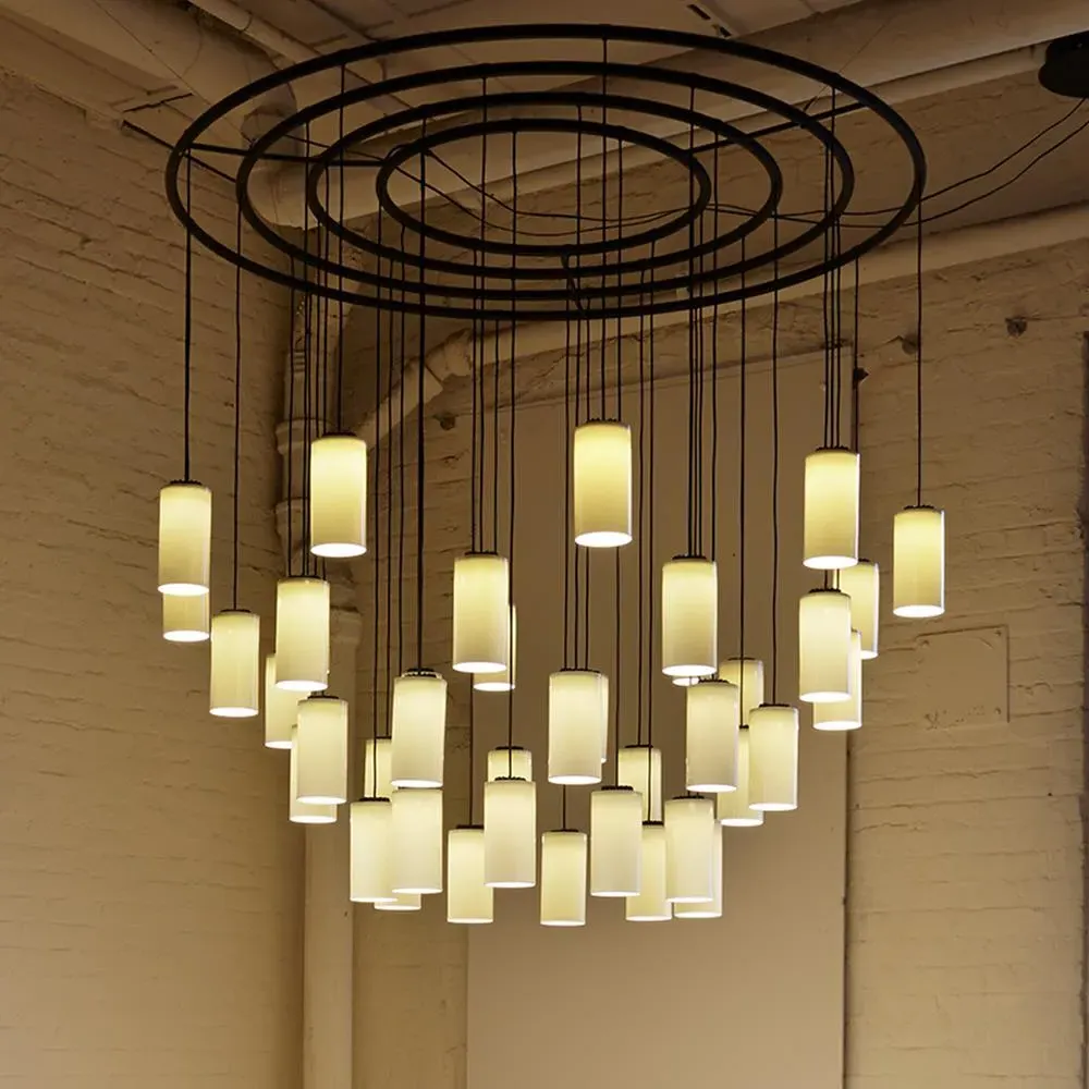 Small Chandelier with Concentric Rings - Brass