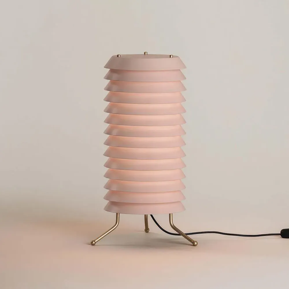 Table Lamp with Disc Design - White, Metal