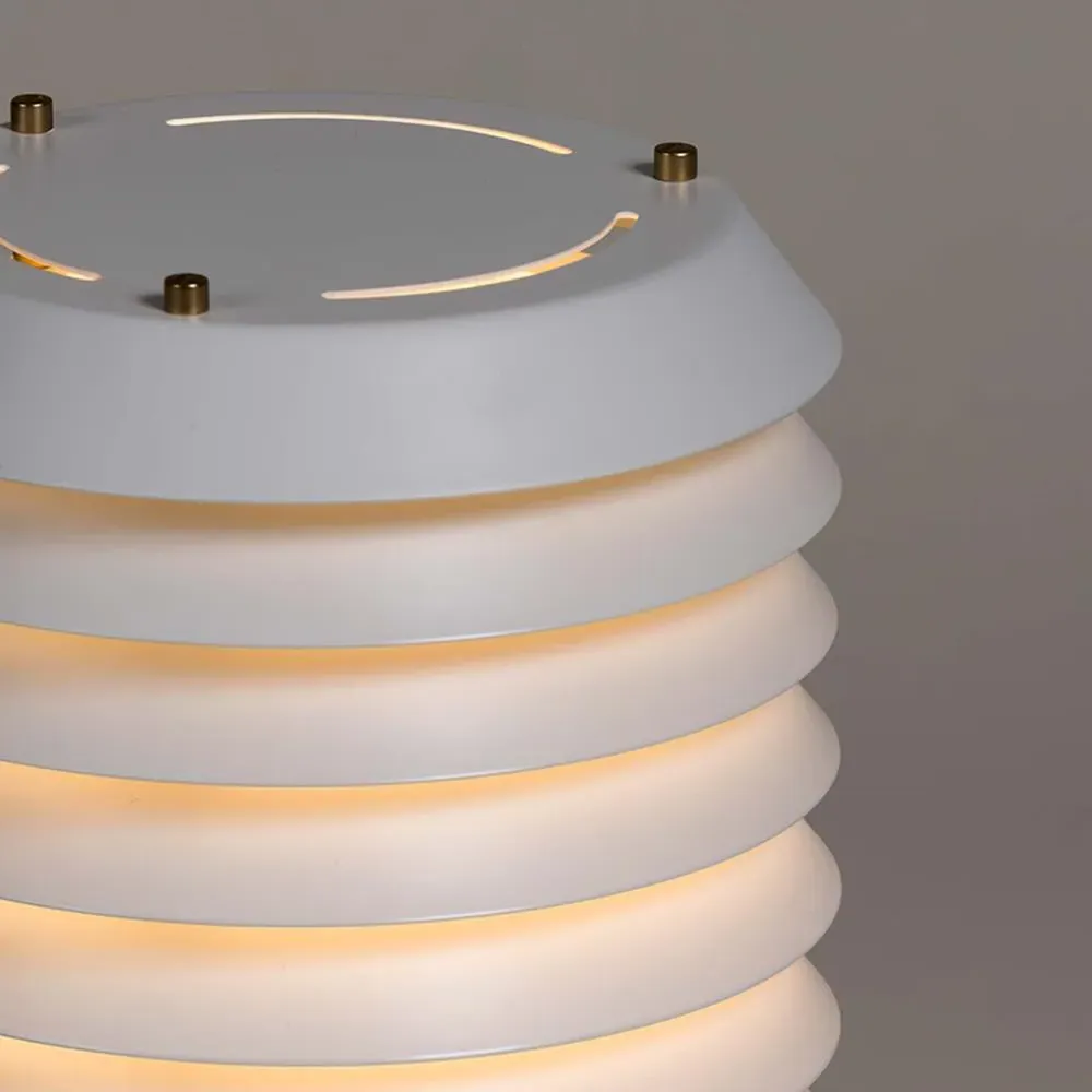 Table Lamp with Disc Design - White, Metal